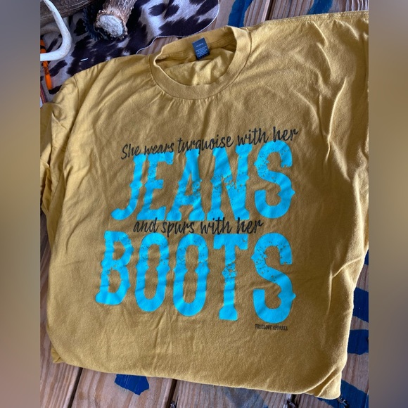 Turquoise Boots Western Graphic Tee - Picture 1 of 1
